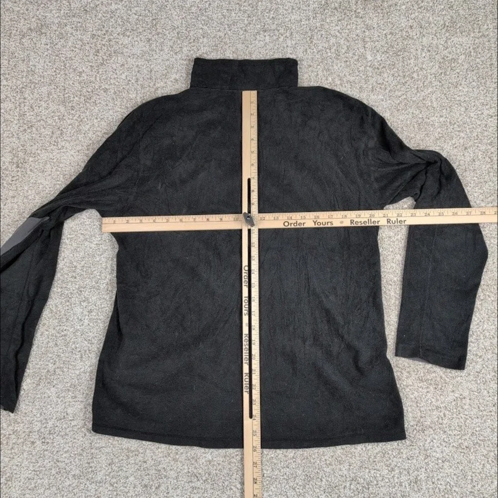 The North Face Mens Fleece‎ Half Zip Pullover Jacket Black Grey Size Medium